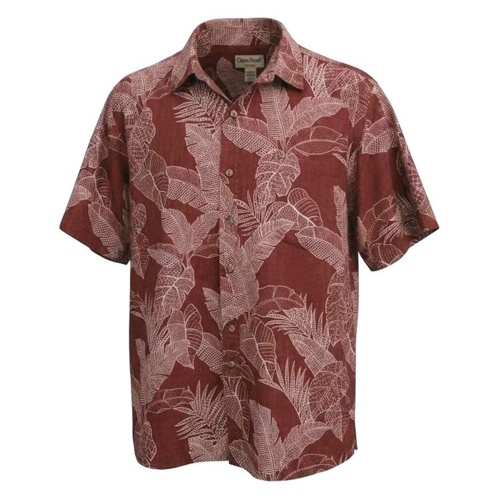 Cooke Street Button Up Hawaiian Shirt 2XL Red Cotton Short Sleeve Pocket Tropic